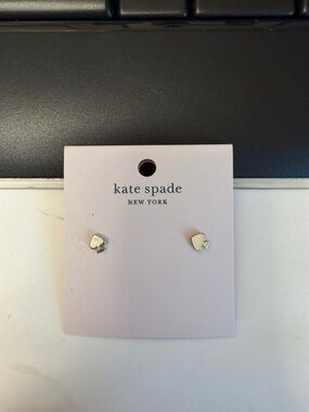 kate spade Silver Spade Logo Stud Earrings